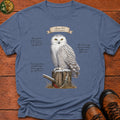 Snowy Owl Field Guide T Shirt - Blue Jean