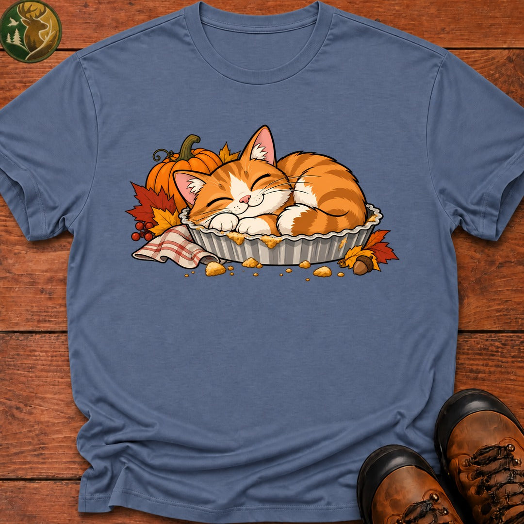 Thanksgiving Can In Pie Tin T-Shirt - Blue Jean