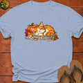 Thanksgiving Cat In Pie Tin Kids T-Shirt - Light Blue