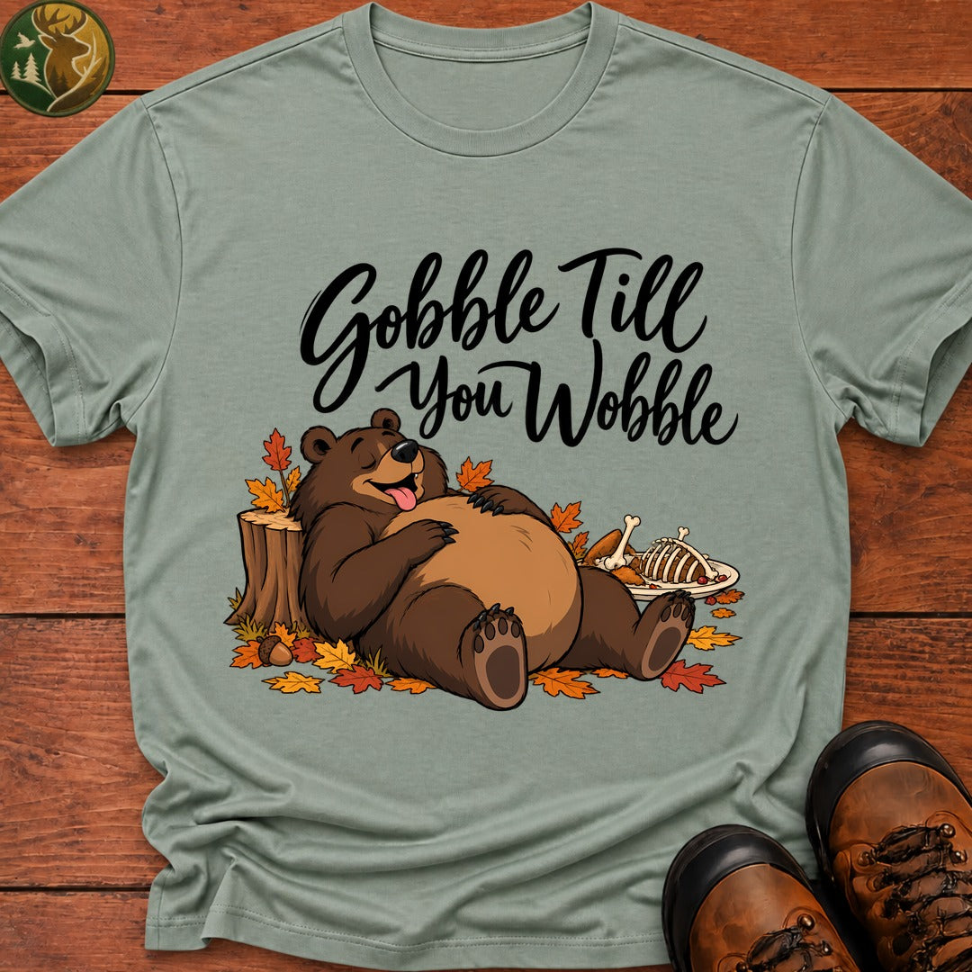 Thanksgiving Gobble Till You Wobble T-Shirt - Bay