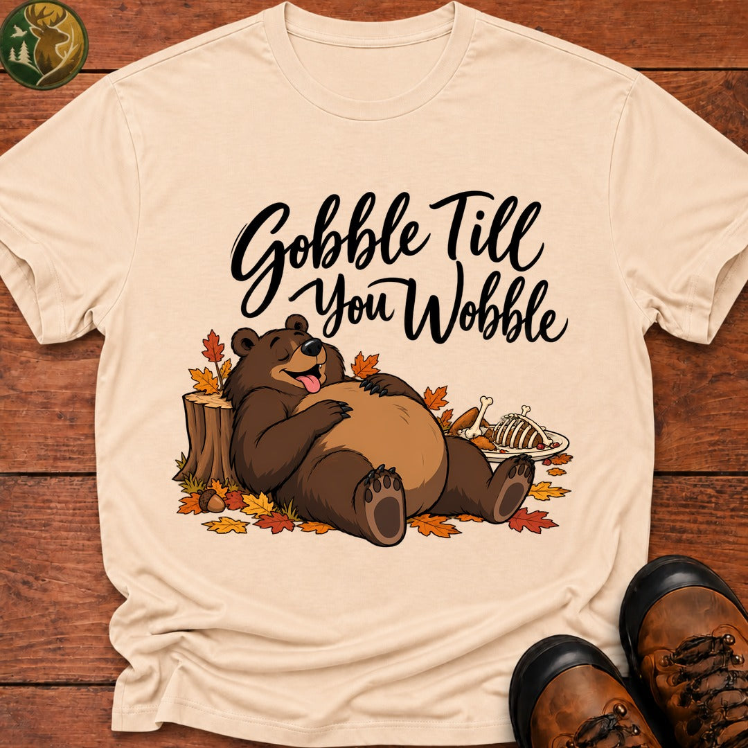 Thanksgiving Gobble Till You Wobble T-Shirt - Ivory
