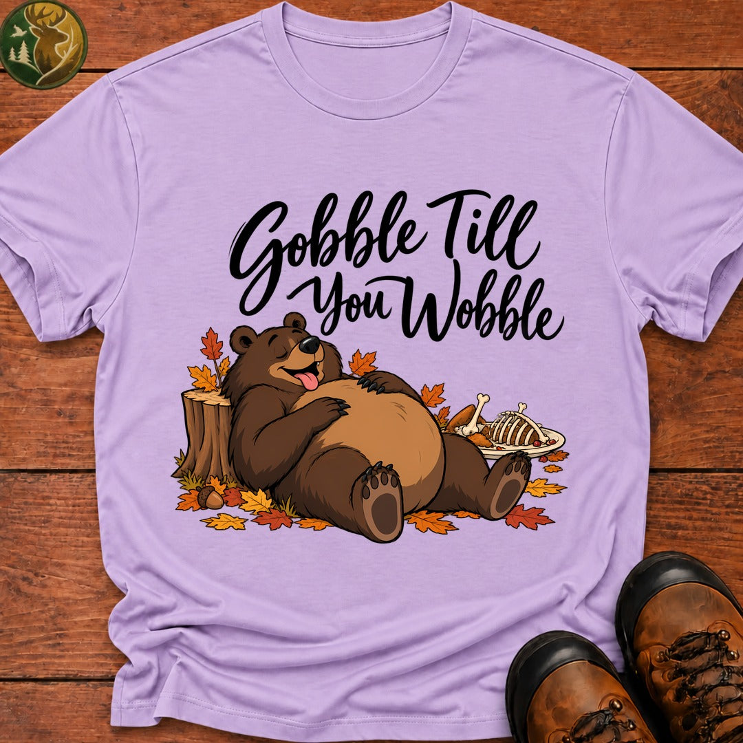Thanksgiving Gobble Till You Wobble T-Shirt - Orchid