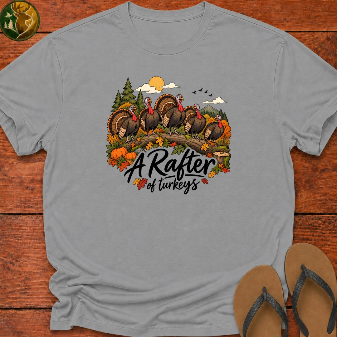 Thanksgiving Rafter Of Turkeys Kids T-Shirt - Sport Grey