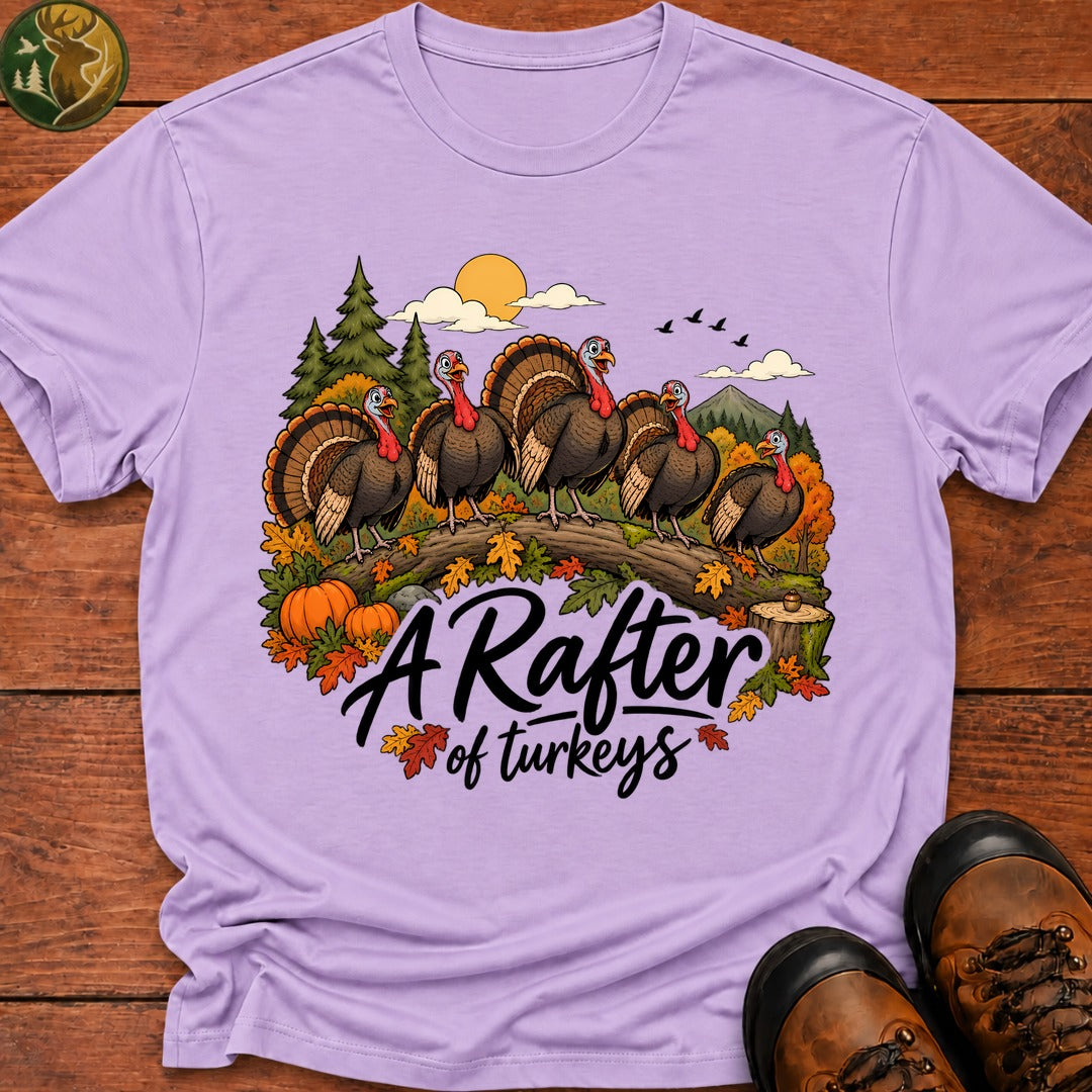Thanksgiving Rafter Of Turkeys T-Shirt - Orchid