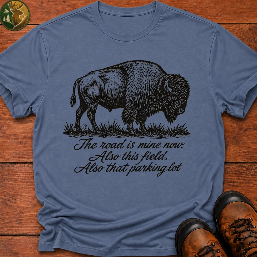 The Road Is Mine Now T Shirt - Blue Jean