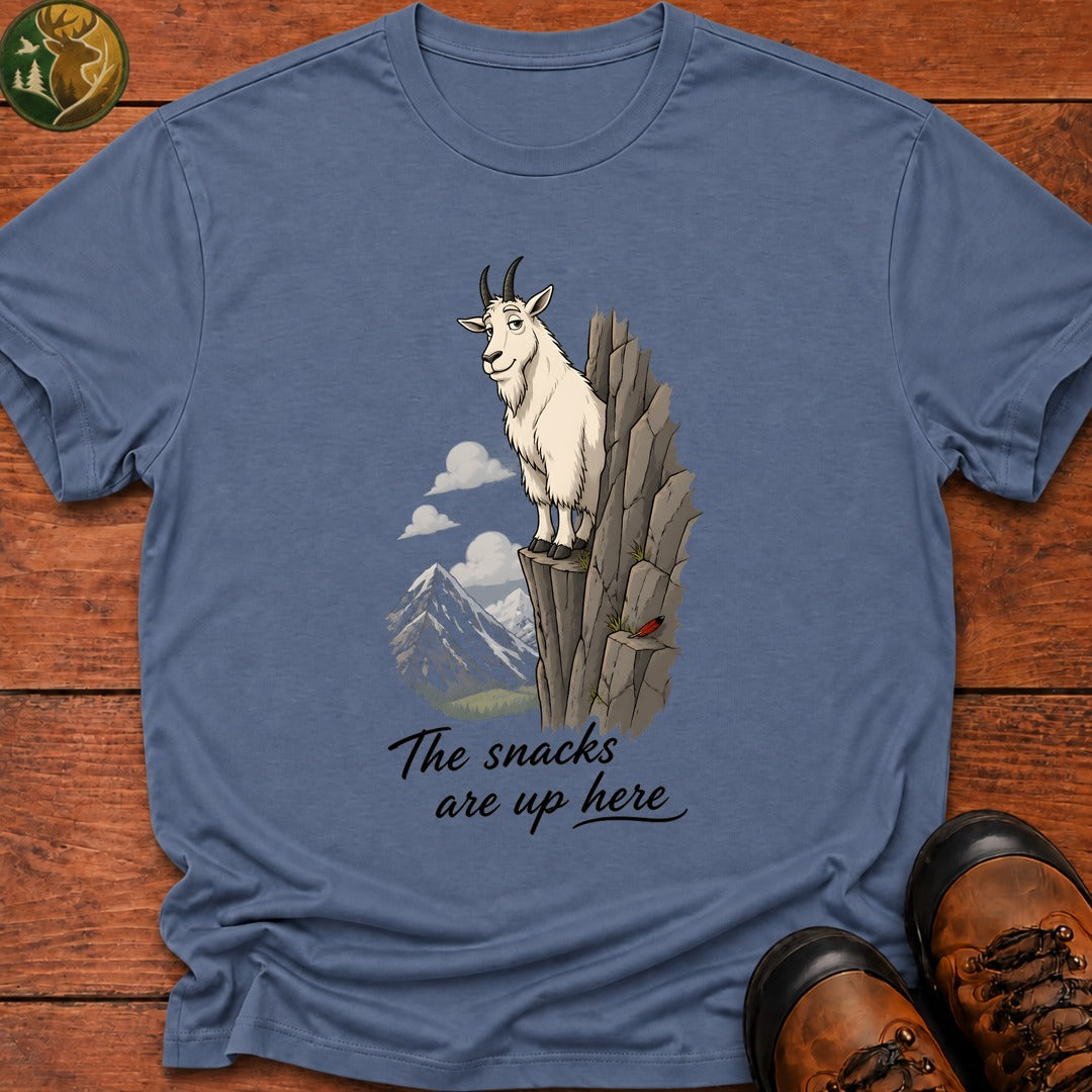 The Snacks Are Up Here T Shirt - Blue Jean