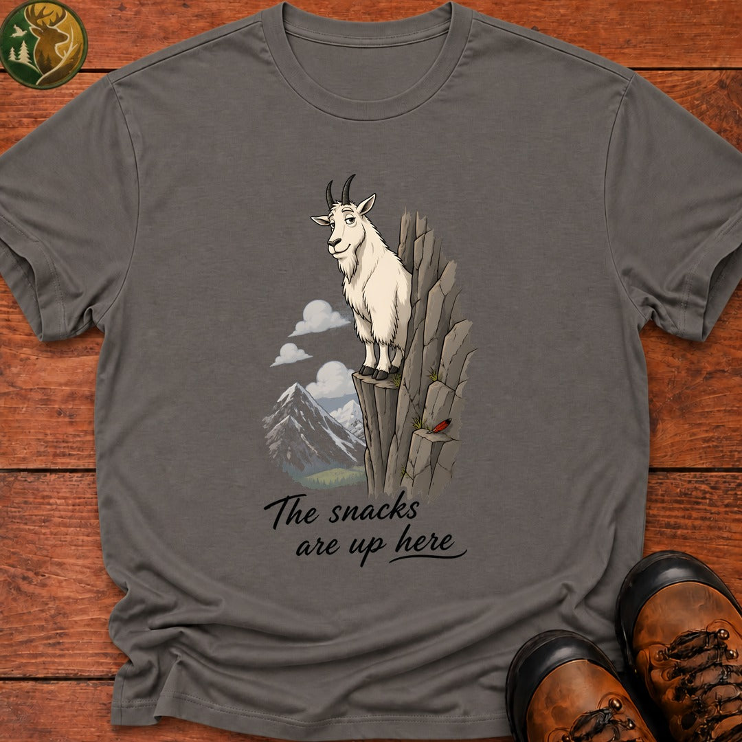 The Snacks Are Up Here T Shirt - Grey