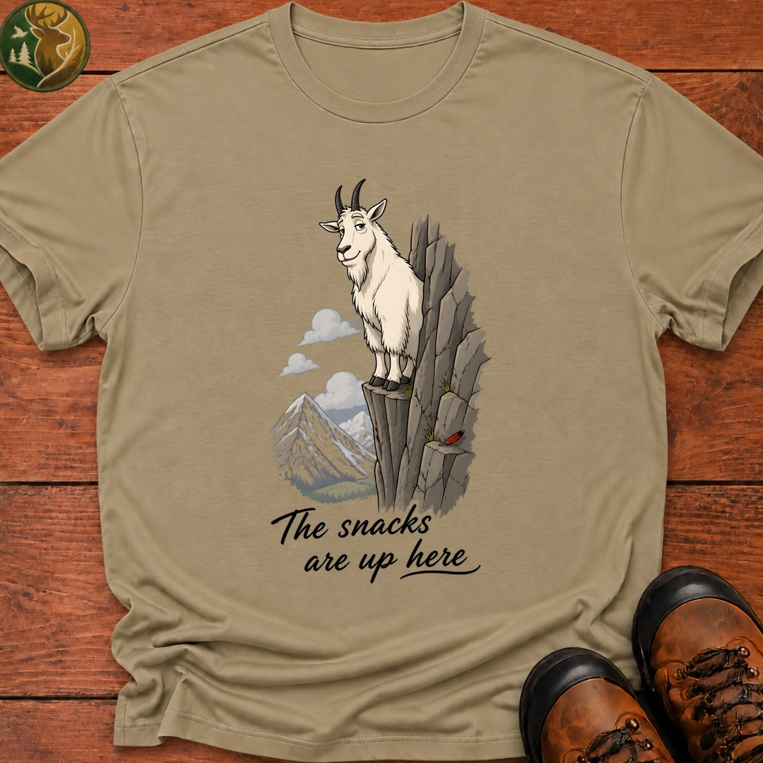 The Snacks Are Up Here T Shirt - Khaki