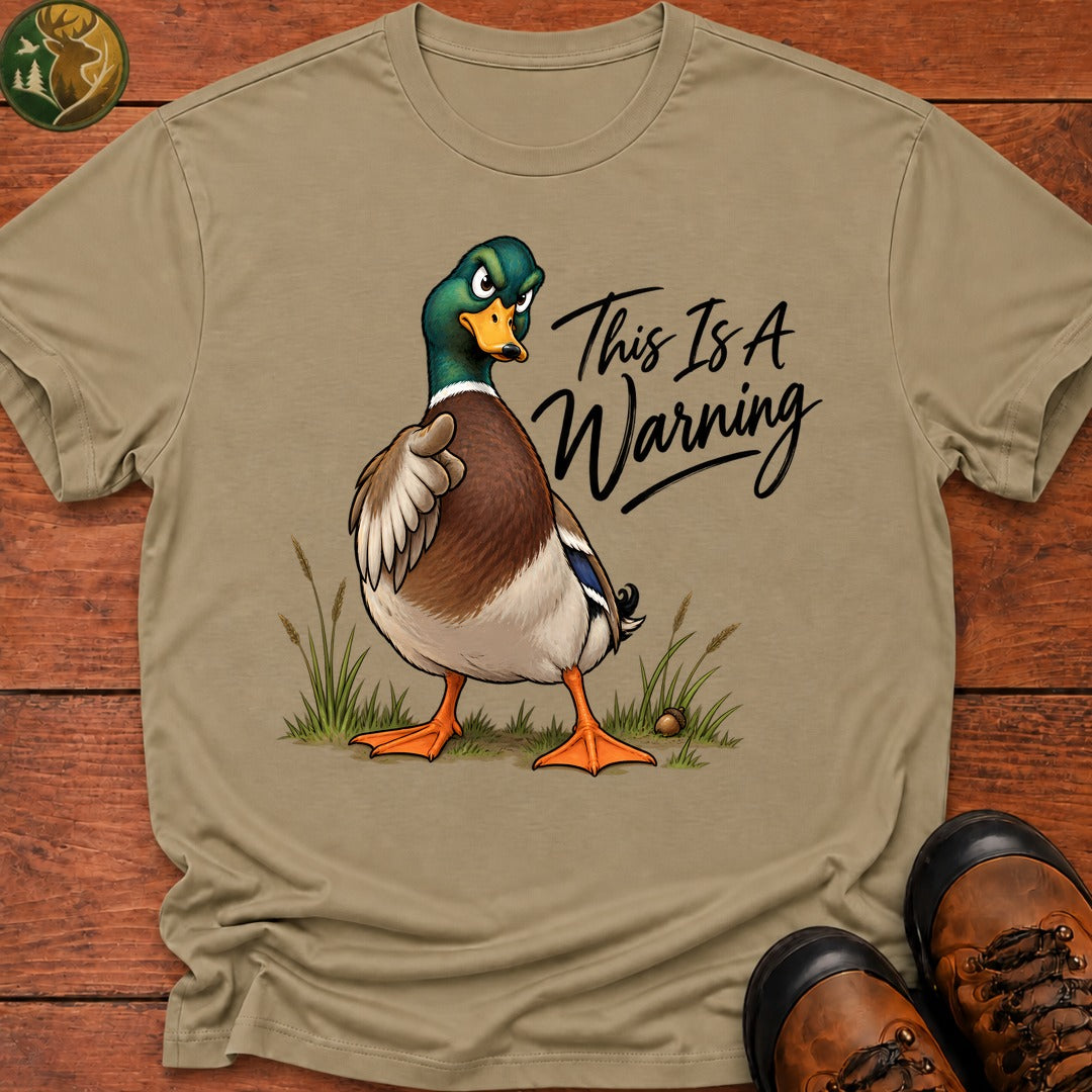 This Is A Warning T-Shirt - Khaki