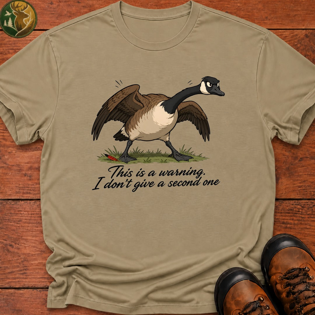 This Is A Warning T Shirt - Khaki