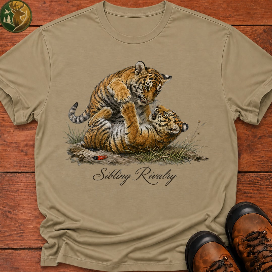Tiger Sibling Rivalry T Shirt - Khaki