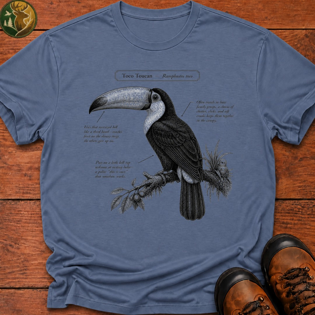Toco Toucan Field Guide T-Shirt - Blue Jean