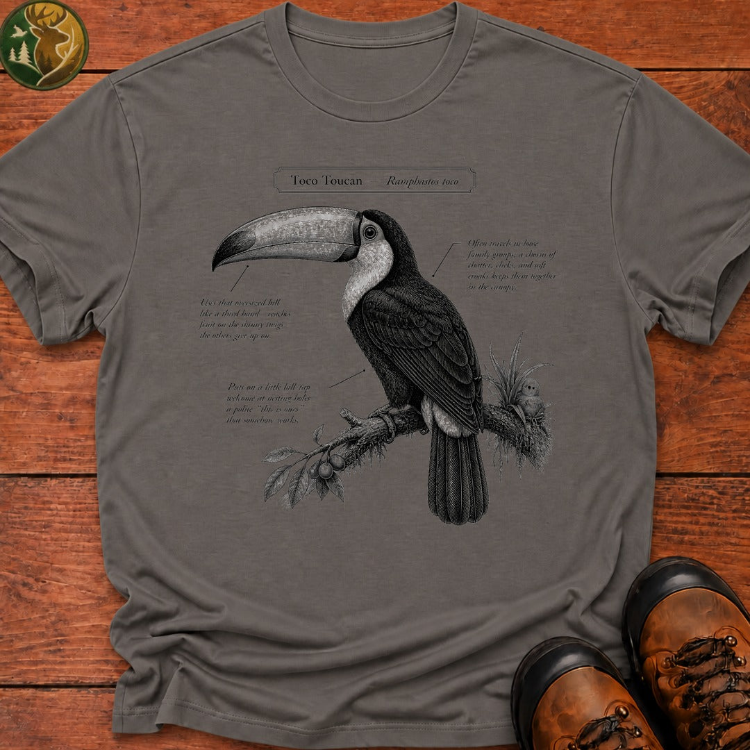 Toco Toucan Field Guide T-Shirt - Grey