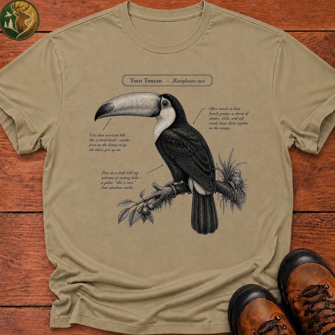 Toco Toucan Field Guide T-Shirt - Khaki
