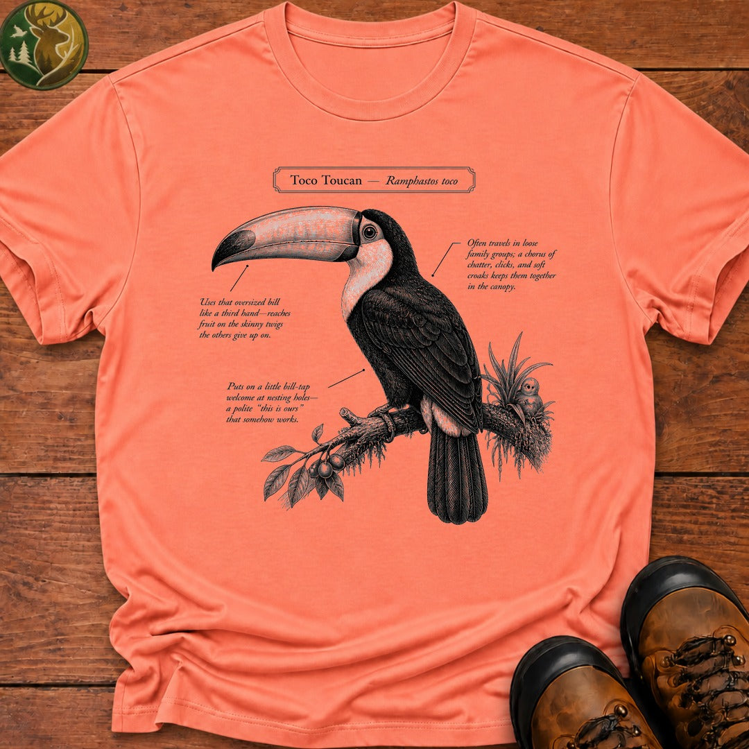 Toco Toucan Field Guide T-Shirt - Melon