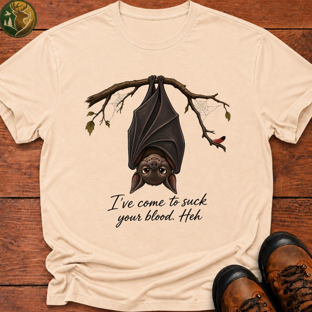 Vampire Bat Halloween T Shirt - Ivory
