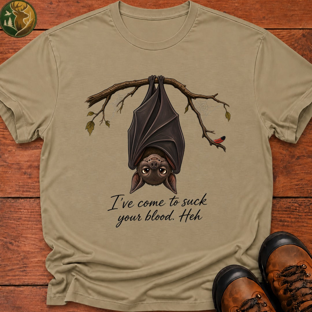 Vampire Bat Halloween T Shirt - Khaki