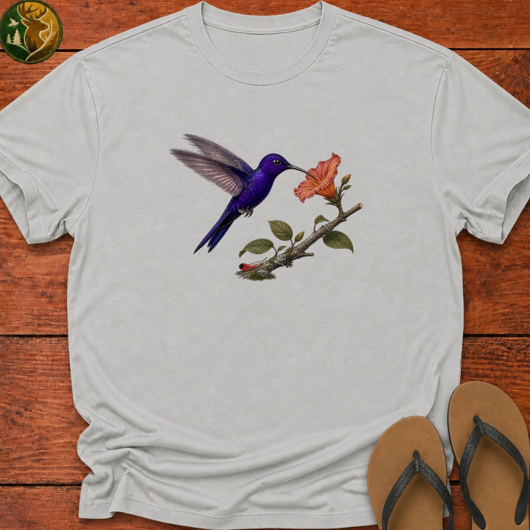 Violet Sabrewing Hummingbirt Kids T-Shirt - Ash