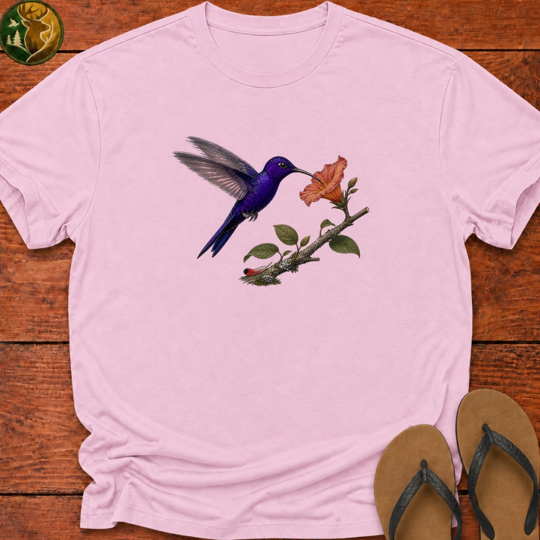 Violet Sabrewing Hummingbirt Kids T-Shirt - Light Pink