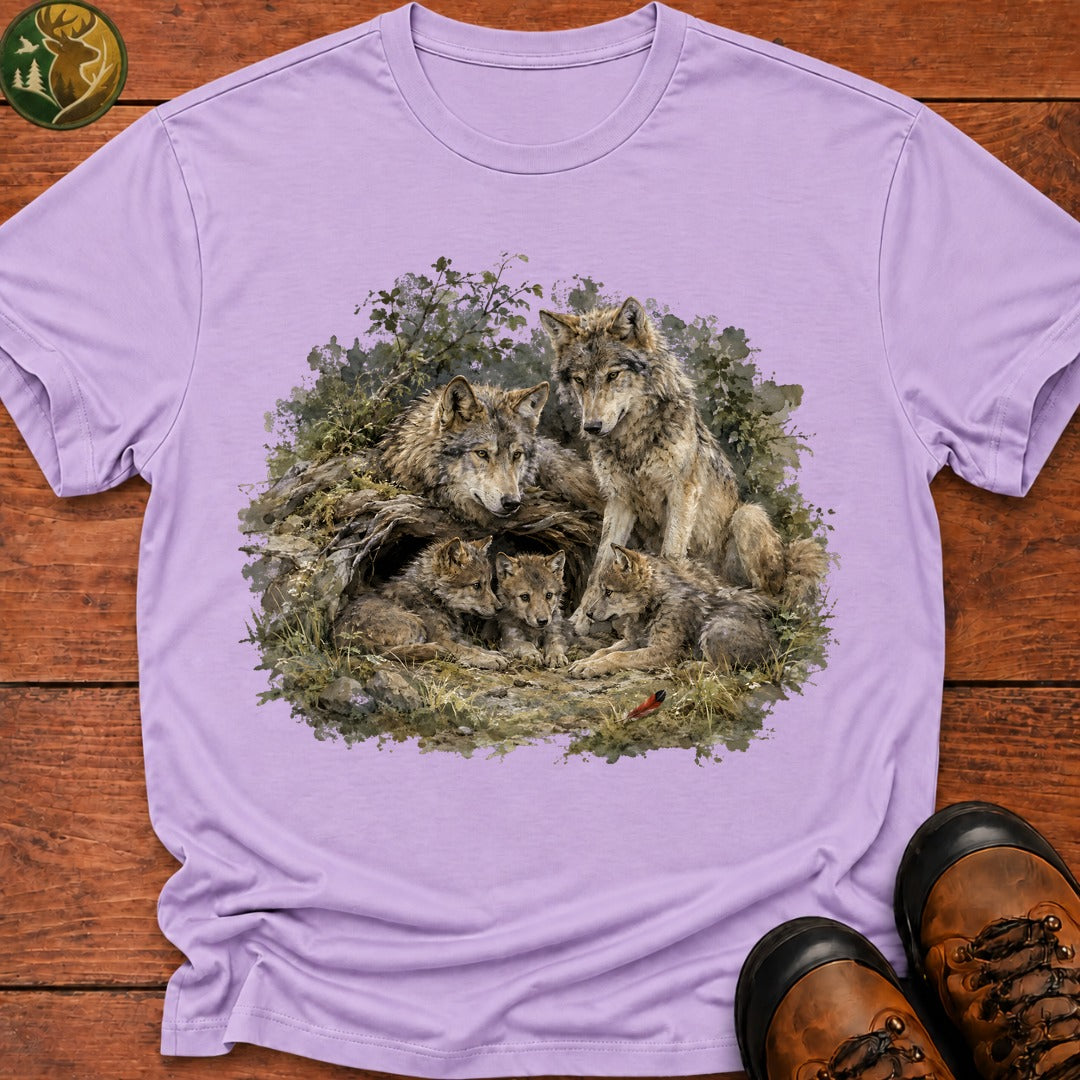 Wolf Siblings T Shirt - Orchid