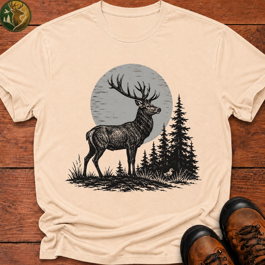 Woodland Stag T Shirt - Ivory