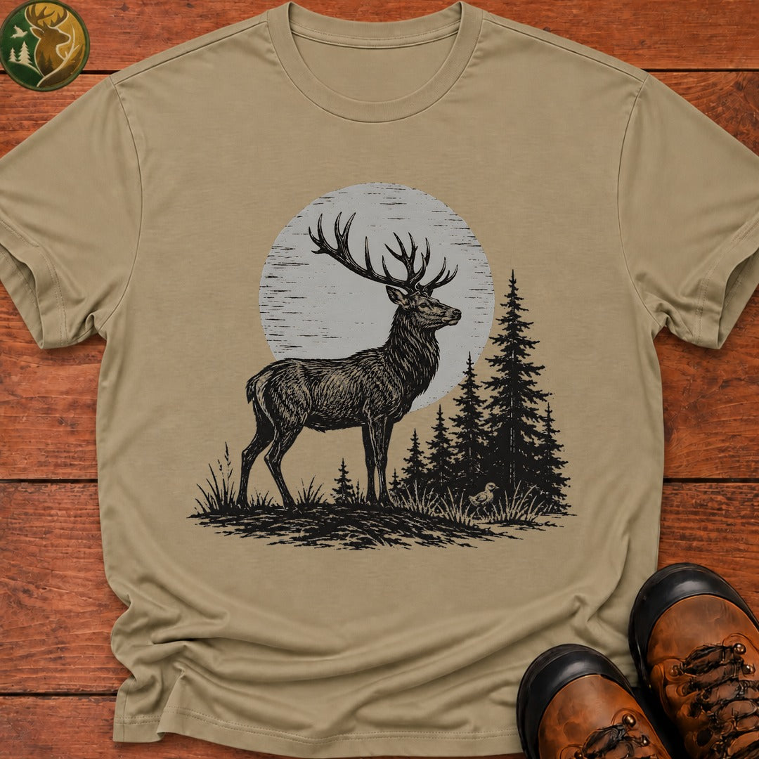Woodland Stag T Shirt - Khaki