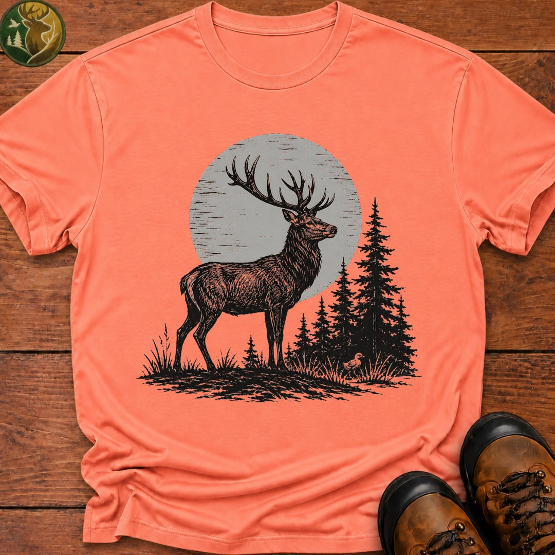 Woodland Stag T Shirt - Melon